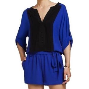 Royal blue cocktail party romper by BCBG